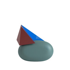 Geometric shapes stacked together isolated on transparent background