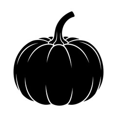 Thanksgiving vector art of silhouette of a pumpkin isolated on white background, a symbol of autumn harvest vector