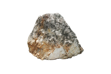 A large Milky Quartz boulder stone for garden decoration isolated on white background.	
