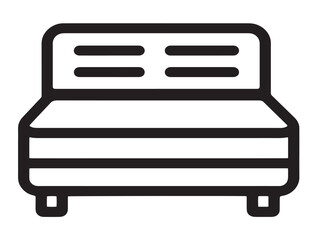 Modern adjustable bed icon in clean vector outline