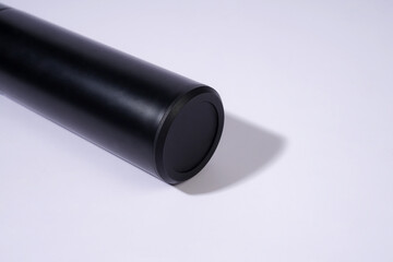 Sleek Black Thermos Bottle on a Clean White Surface