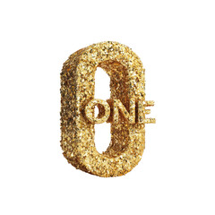 Gold textured number one