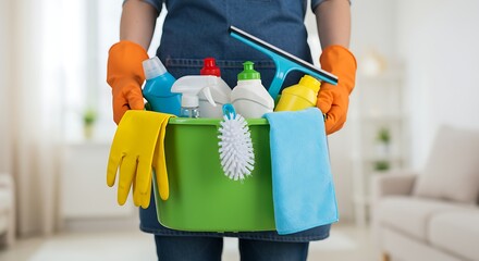 Professional cleaning supplies ready for spotless home results