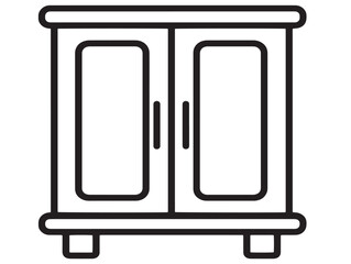 Clean armoire icon in elegant 2D vector format