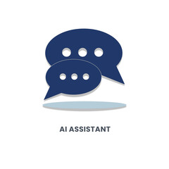 Modern AI assistant icon with chat bubbles representing virtual assistant, chatbot, tech support, and digital communication. Ideal for apps, websites, and AI-related content.