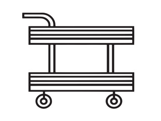 Bar cart icon in minimal elegant 2D vector format