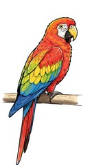 Obraz premium Colorful parrot on branch