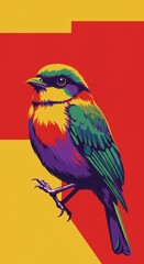 Obraz premium Colorful bird on vibrant background