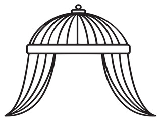 Stylish bed canopy icon in 2D flat vector