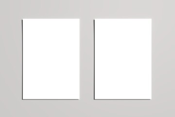 A4 Flyer / Letterhead Mock-Up - Two Stacks of Flyers. 3D Illustration