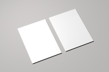 Blank white Page Mock up, 3d rendering.