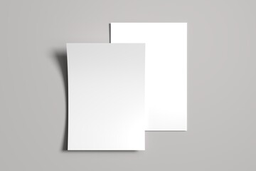 Fototapeta premium A4 Flyer / Letterhead Mock-Up - Two Stacks of Flyers. 3D Illustration