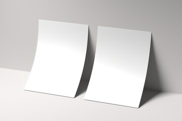 A4 Flyer / Letterhead Mock-Up - Two Stacks of Flyers. 3D Illustration