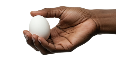 Hand holding white egg closeup shot for cooking recipes and healthy eating concepts stock photo and images