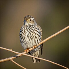 Beautiful Pine Siskin Bird Perched on a Branch