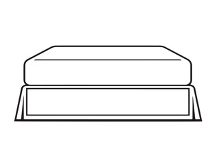 Simple flat bed skirt illustration in outlined vector