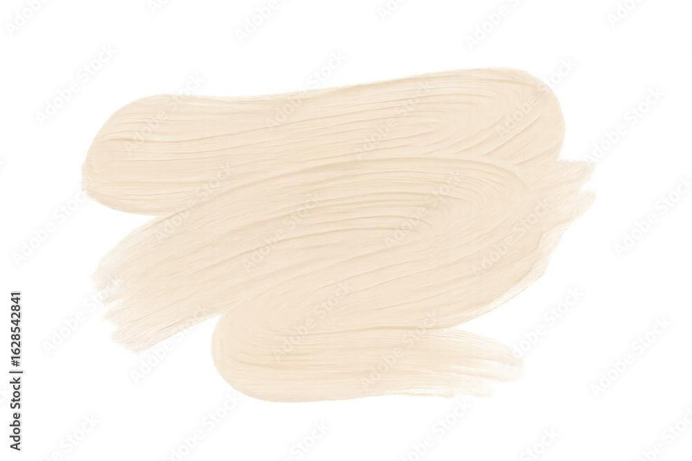Poster soft beige paint brush sweeping across surface, generating textural artistic design element on trans