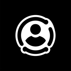 User Profile Icon in Bold Minimalist Style. Modern black and white icon showing a user profile or account avatar. Perfect for apps, social media, websites, or UX/UI design in a minimalist vector form
