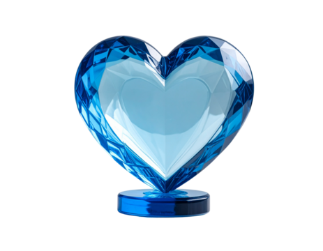 Elegant blue glass heart sculpture - Powered by Adobe