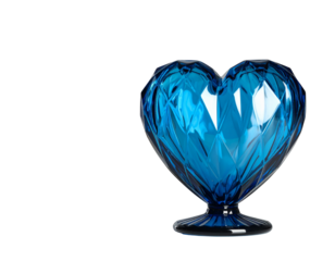 Elegant blue glass heart sculpture