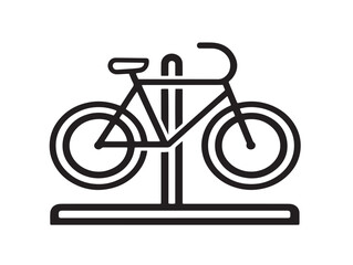 Clean bicycle rack icon in 2D line vector format