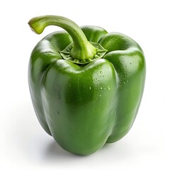 Green Pepper Isolated on White Background – Studio Product Photo