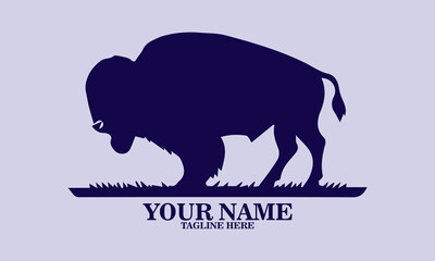 Bison ten yell day icon. bison vector illustration, bison logo design