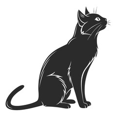 Isolated Black Silhouette of Cat
