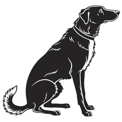 Isolated Black Silhouette of Dog