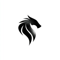 Obraz premium Elegant black silhouette of an animal head.
