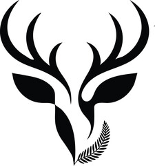 Deer head logo icon vector aet illustration