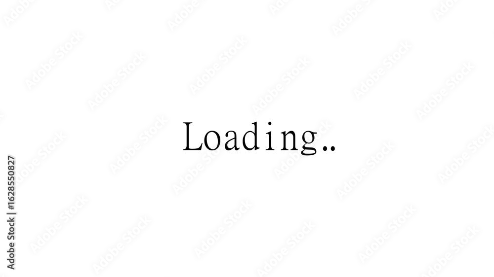Poster blue loading message with white background showing a computer or application processing