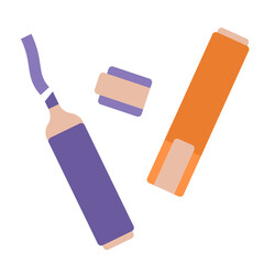 Markers. School supplies. Vector illustration isolated on white background for study, school, university. Back to school concept.