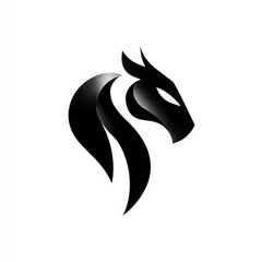 Obraz premium Abstract black stylized animal head design.