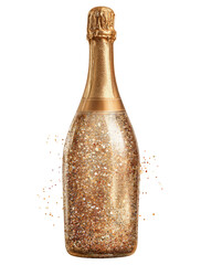 Gold glitter champagne bottle