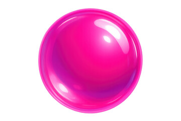Obraz premium Pink metallic sphere reflecting light with glossy surface, isolated on transparent background, ideal for digital design work