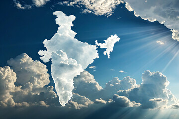 india map by cloud 