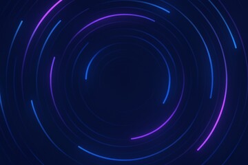 Colorful circular lines create a dynamic visual effect in a dark background design for modern technology or digital art