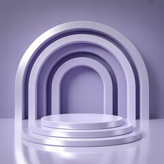 Obraz premium Abstract 3d tunnel with columns and curved architectural perspective