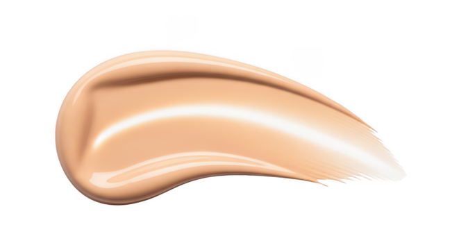 Creamy foundation swatch isolated on transparent background