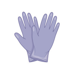 Obraz premium Two lilac gloves are displayed against a crisp white background, suggesting protection and hygiene in a simple, clean, illustration style suitable for health and safety awareness materials.