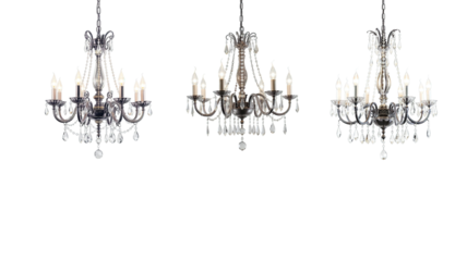 Crystal chandelier on transparent background png