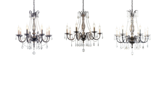 Crystal chandelier on transparent background png