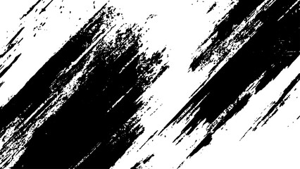 Abstract black brush strokes on white background design texture. Vector grunge brush strokes texture rough black scratches for wallpaper, paint splatter template, dirt banner, watercolor design.