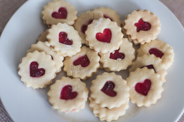 Heart shaped cookies showing love and affection on wedding day
