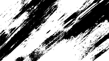 Abstract black brush strokes on white background design texture. Vector grunge texture. Abstract black and white ink brush strokes grunge texture background.
