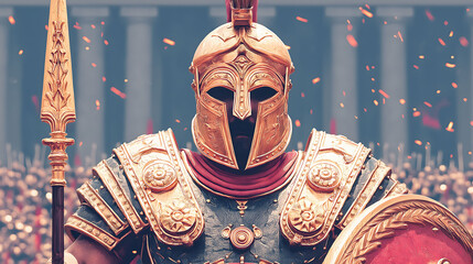 Close up of a Spartan warrior 