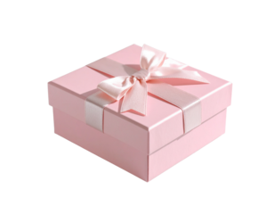 Elegant pink gift box with ribbon bow 