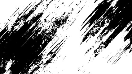 Abstract black brush strokes on white background design texture. Vector grunge texture. Abstract black and white ink brush strokes grunge texture background.