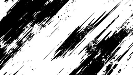 Abstract black brush strokes on white background design texture. Vector grunge texture. Abstract black and white ink brush strokes grunge texture background.